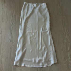 Elegant Cream Women's Satin Skirt